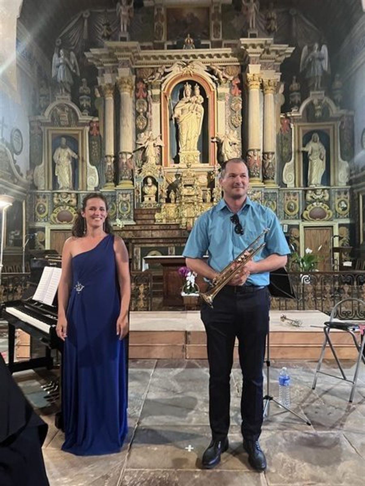 Laurent Jammes à la trompette et Mélanie Adler au piano, concert au monastère de Notre-Dame d'Orient
